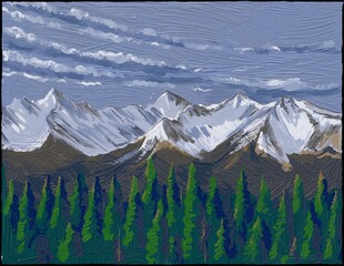 Sundance Range in Banff National Park Alberta Canada Oil Painting