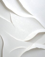 Abstract white paper folds create undulating, textured waves
