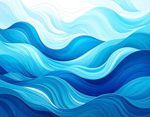 Abstract illustration of stylized ocean waves