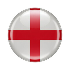 Obraz premium An England Flag emblem in 3D, A red cross on a white background, representing England's national symbol