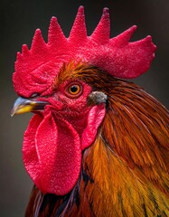 Close-up rooster head