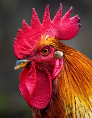 Close-up rooster's head