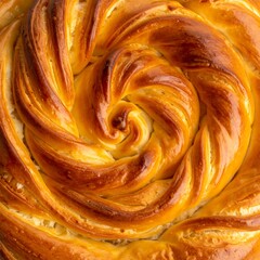 Close-up swirls of golden pastry