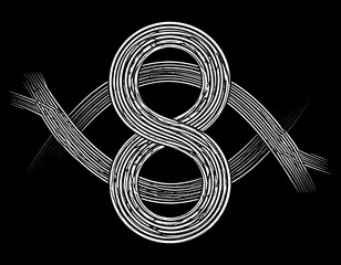 Abstract intertwined figure eight design