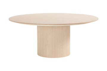 classic round wooden coffee table isolated on white