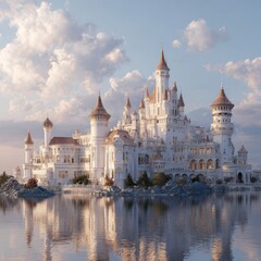 Fototapeta premium Fairytale castle on island