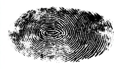 Fingerprint imprint on white background