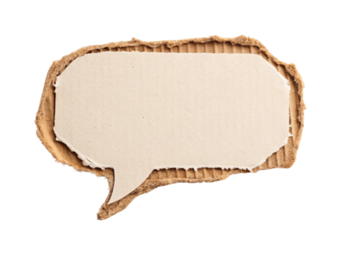 recycled cardboard speech bubbles,