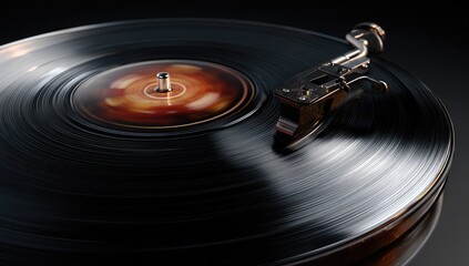 Close-up of a vintage record player
