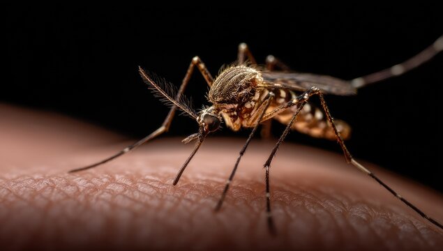 Close-up of a mosquito on human skin (2)