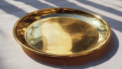 Gold plate on a table
