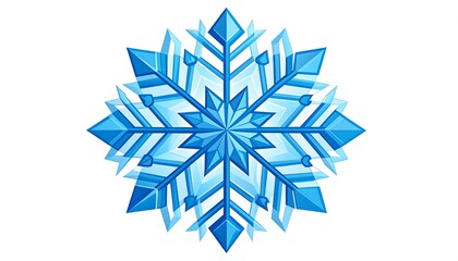 Detailed, stylized blue snowflake graphic