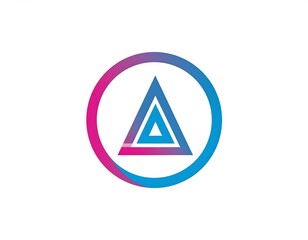 Abstract logo design featuring a stylized letter A