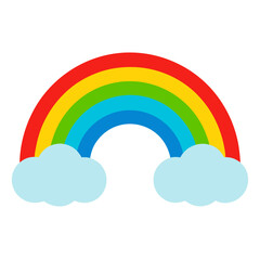 Vector illustration of rainbow and clouds