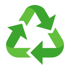 Vector art of recycle symbol on white background