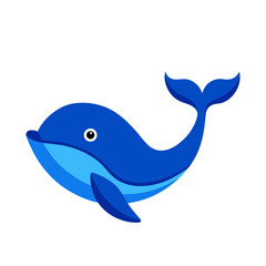 blue whale vector illustration