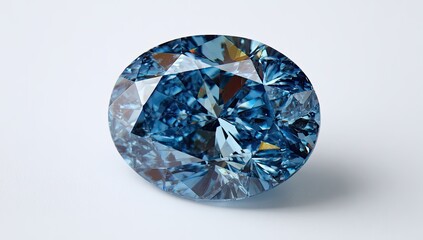 Oval-cut, vibrant blue diamond