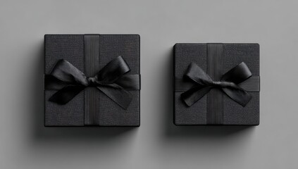 Two black gift boxes