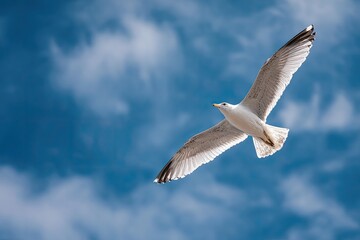 Obraz premium Seagull soaring against a dramatic sky