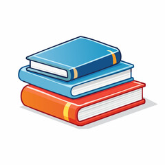 Stack of Three Books Blue Red and Orange