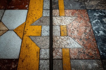 Intricate marble floor design