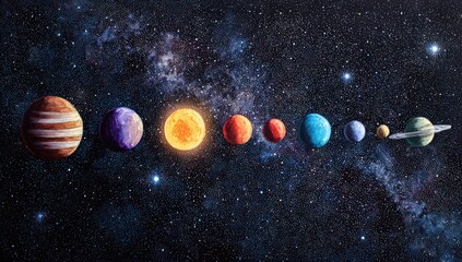 Colorful illustration of the solar system (2)