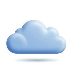 Obraz premium 3 D rendered light blue cloud with soft shadow on white background weather