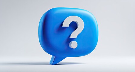 3D rendered question mark in a speech bubble