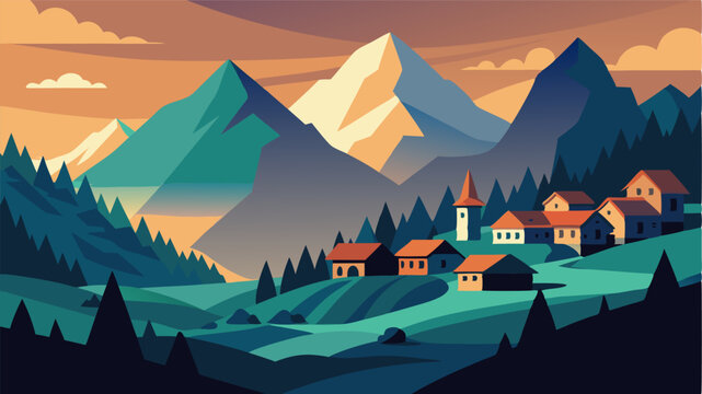 In the shadow of a majestic mountain range this village exudes a sense of tranquility and simplicity.