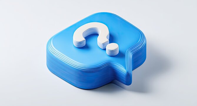 3D question mark speech bubble