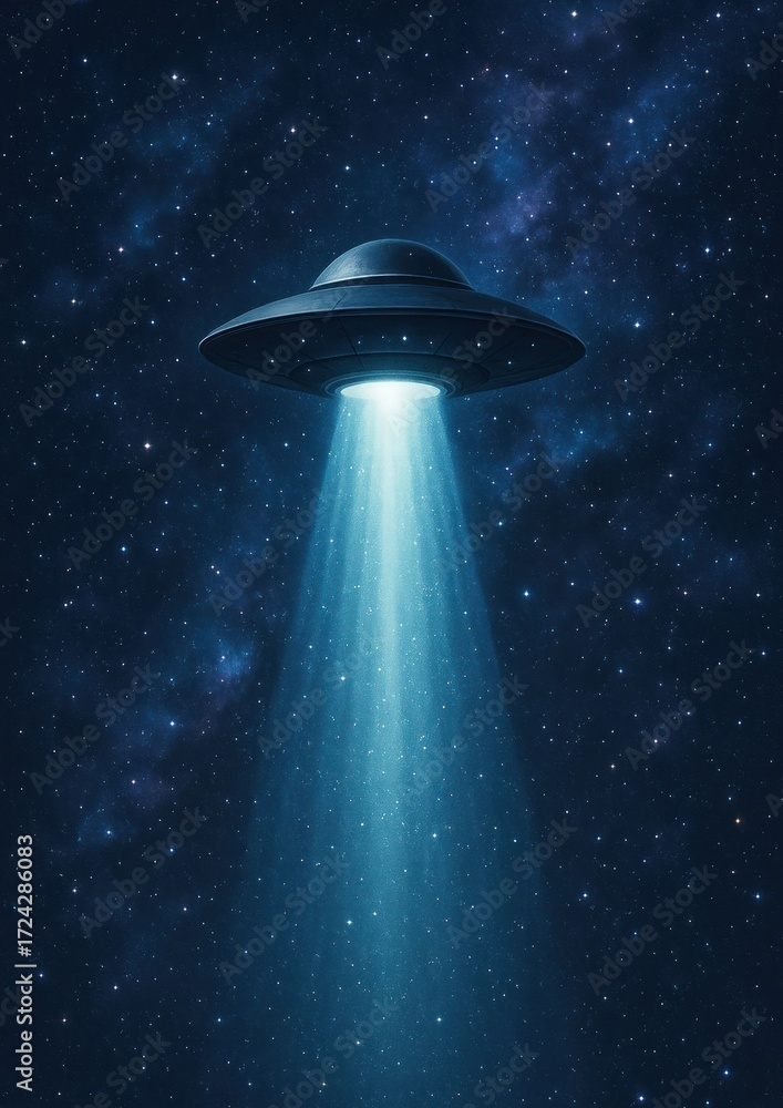 Canvas Prints mysterious ufo in starry space