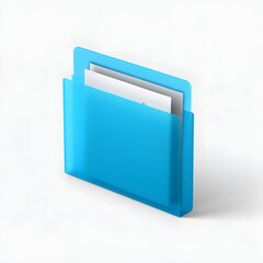Folder blue icon - 3d illustration