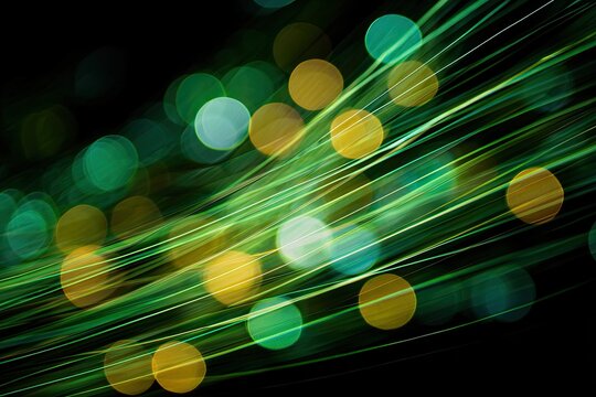 Abstract light trails on a dark background - Powered by Adobe