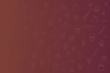 Fototapeta premium Halloween theme background vector with halloween pattern