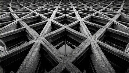 Geometric concrete facade pattern