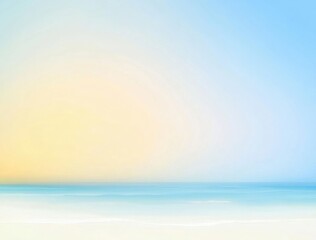 Obraz premium Serene Beach Sunset with Calm Turquoise Ocean, Golden Sand, and Gradient Sky. Perfect for Summer Vacation, Travel, Relaxation, Nature Background, and Scenic Landscape Concepts.