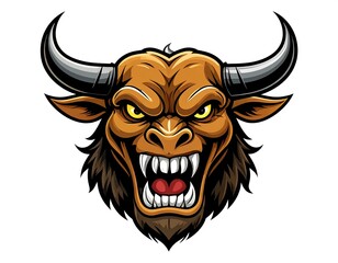 Aggressive bull head graphic
