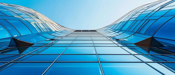 Modern Futuristic Glass Architecture with Curved Reflections