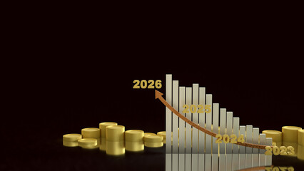 The  Chart 2026 for Business concept 3d Rendering.