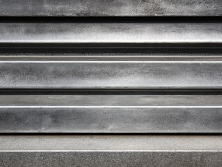 Close-up view of layered, metallic strips