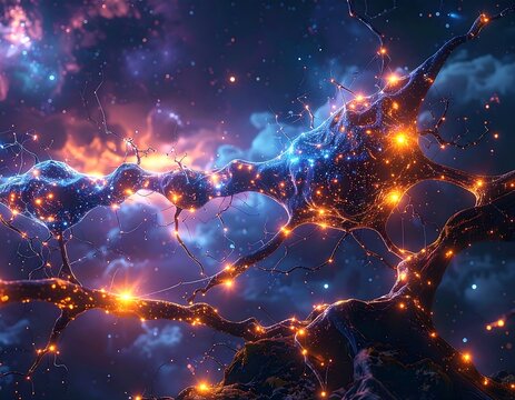 Abstract neural network in a cosmic landscape