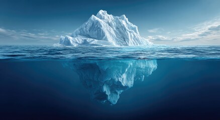 Iceberg above and below the water