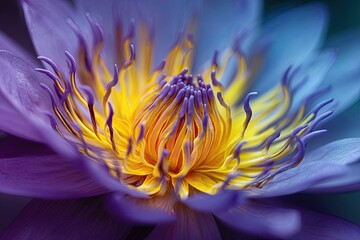 Close-up of a vibrant purple lotus flower
