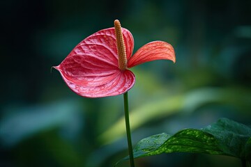 Close-up of a vibrant red Anthurium flower (3)