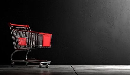 Shopping cart on dark background