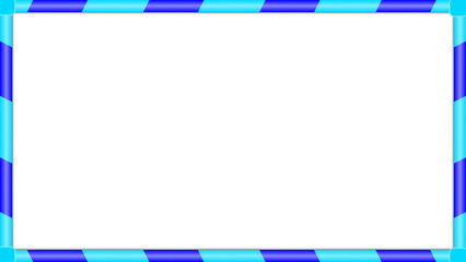 ストライプのフレームデザイン：青