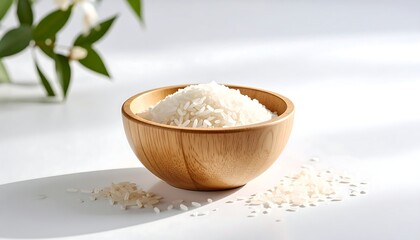Wooden bowl of rice