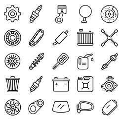 Icon Sheet, Icon pack, Spare part theme, outline version