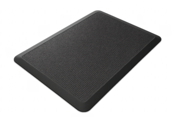 Black textured rubber anti fatigue mat with transparency