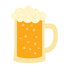 A glass of beer. Isolated white background. Flat style vector illustration